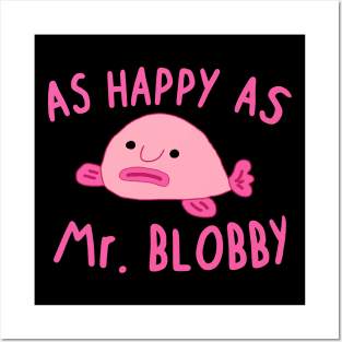 Blobfish Blob Face Sea Animal Pink Gift Idea Posters and Art